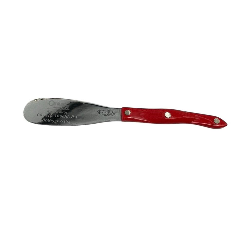 Cutco 1768 Serrated Spatula Spreader Red Handle Engraved